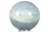Polished Blue Calcite Sphere - Madagascar #277146-1